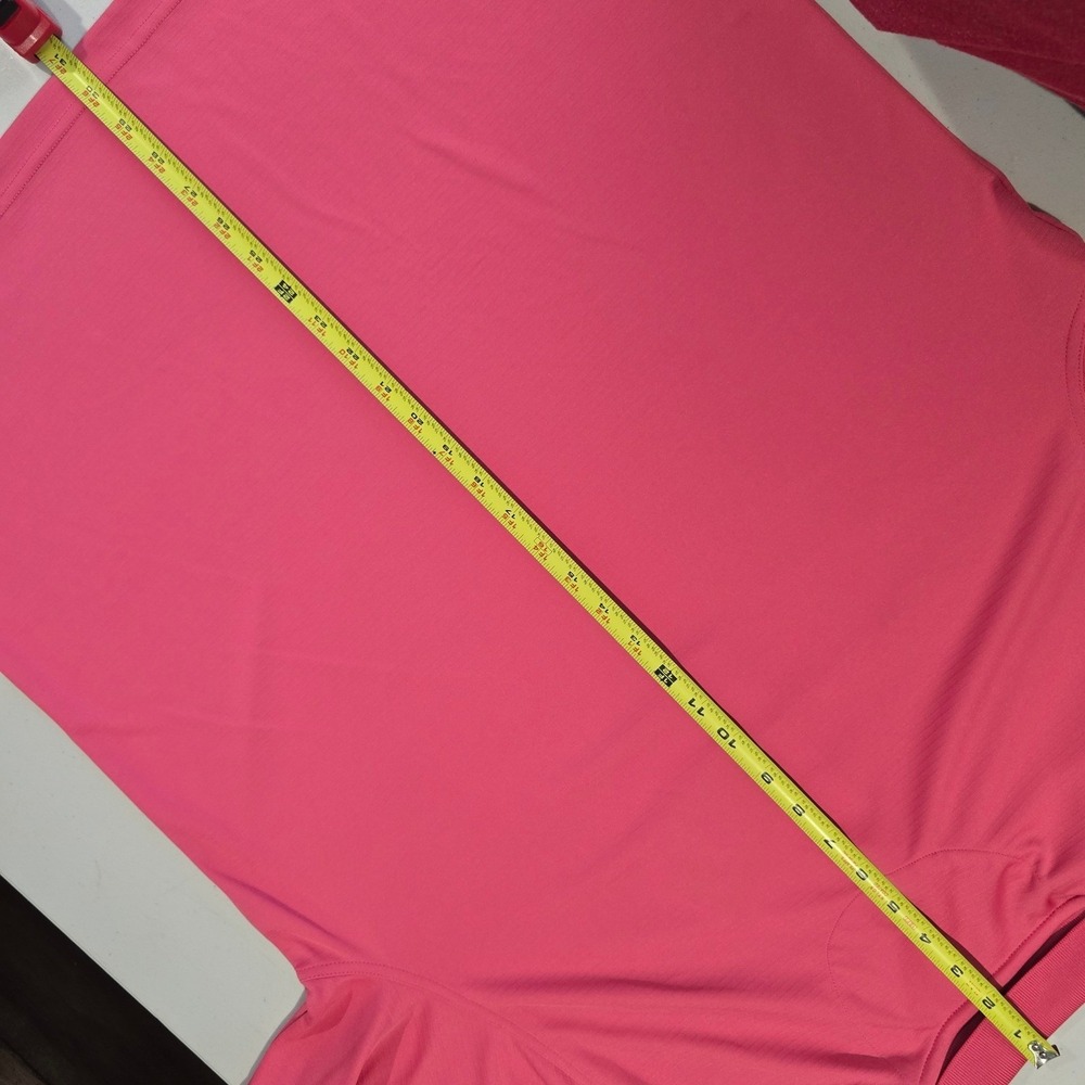 Greg Norman Mens L Play Dry Performance Polo Shirt Pink Short Sleeve Shark UPF - Picture 7 of 9